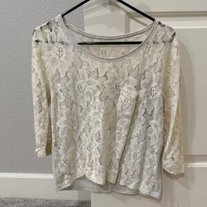 Hollister Cream Lace Blouse
